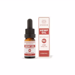 Endoca lašai mėtų šokoladas 15% - 10 ml buteliukas (1500 mg CBD) stiprus stiprumas - 5 mg vienam aliejaus lašui - be THC