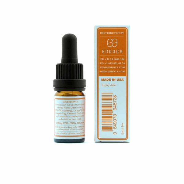 Endoca dråber RAW 30% - 10ml flaske (3000mg CBDa+CBD) - ekstra stærk styrke - 10mg per olie dråbe - gylden rød - Billede 7