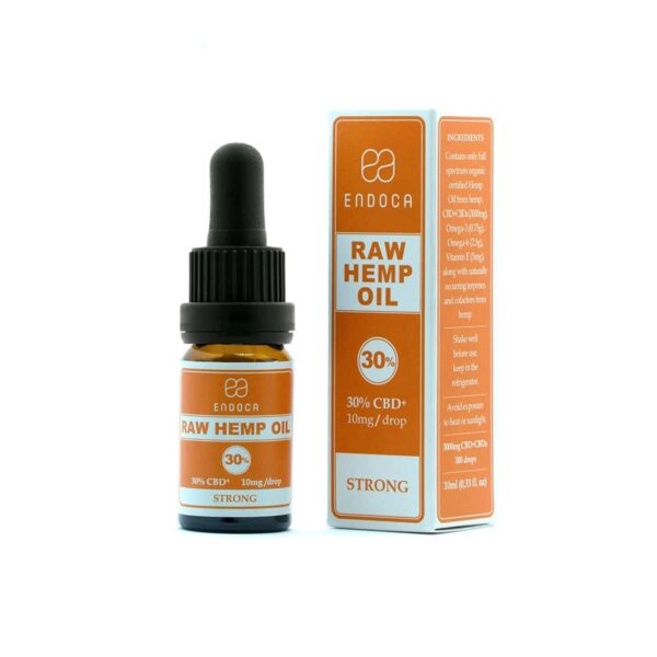 Endoca dråber RAW 30% - 10ml flaske (3000mg CBDa+CBD) - ekstra stærk styrke - 10mg per olie dråbe - gylden rød - Billede 2