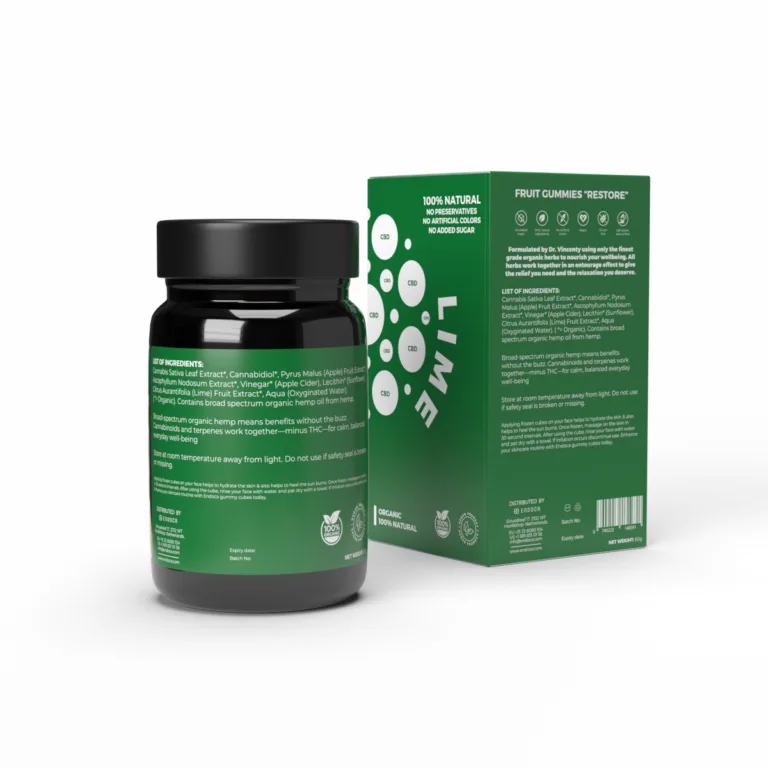 Ζελεδάκια Endoca με CBD μήλο και λάιμ "Restore" 20mg CBD ανά ζελεδάκι – Χωρίς THC – μέτριας ισχύος - Εικόνα 4