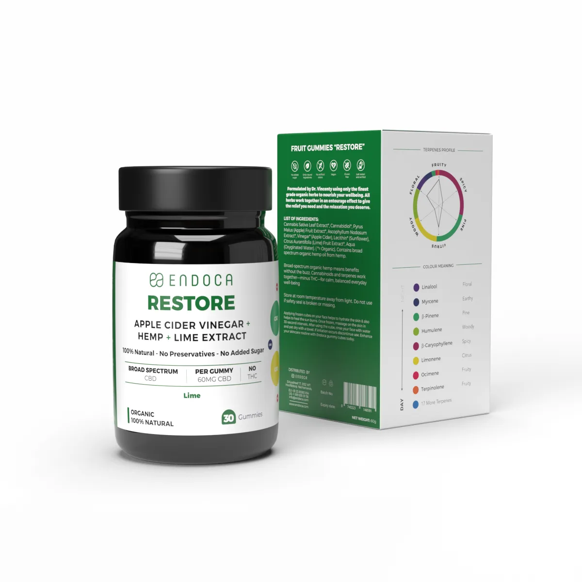 Ζελεδάκια Endoca με CBD μήλο και λάιμ "Restore" 20mg CBD ανά ζελεδάκι – Χωρίς THC – μέτριας ισχύος - Εικόνα 5