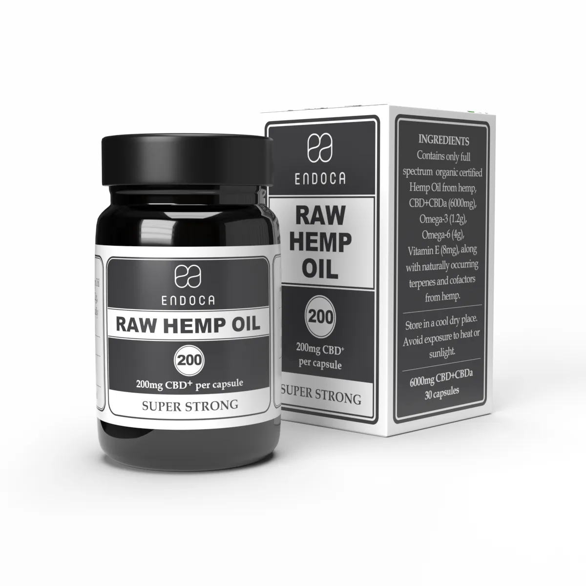 Capsule Endoca RAW - 30 pezzi da 200 mg (6000 mg CBDa+CBD) - super forte - Immagine 4