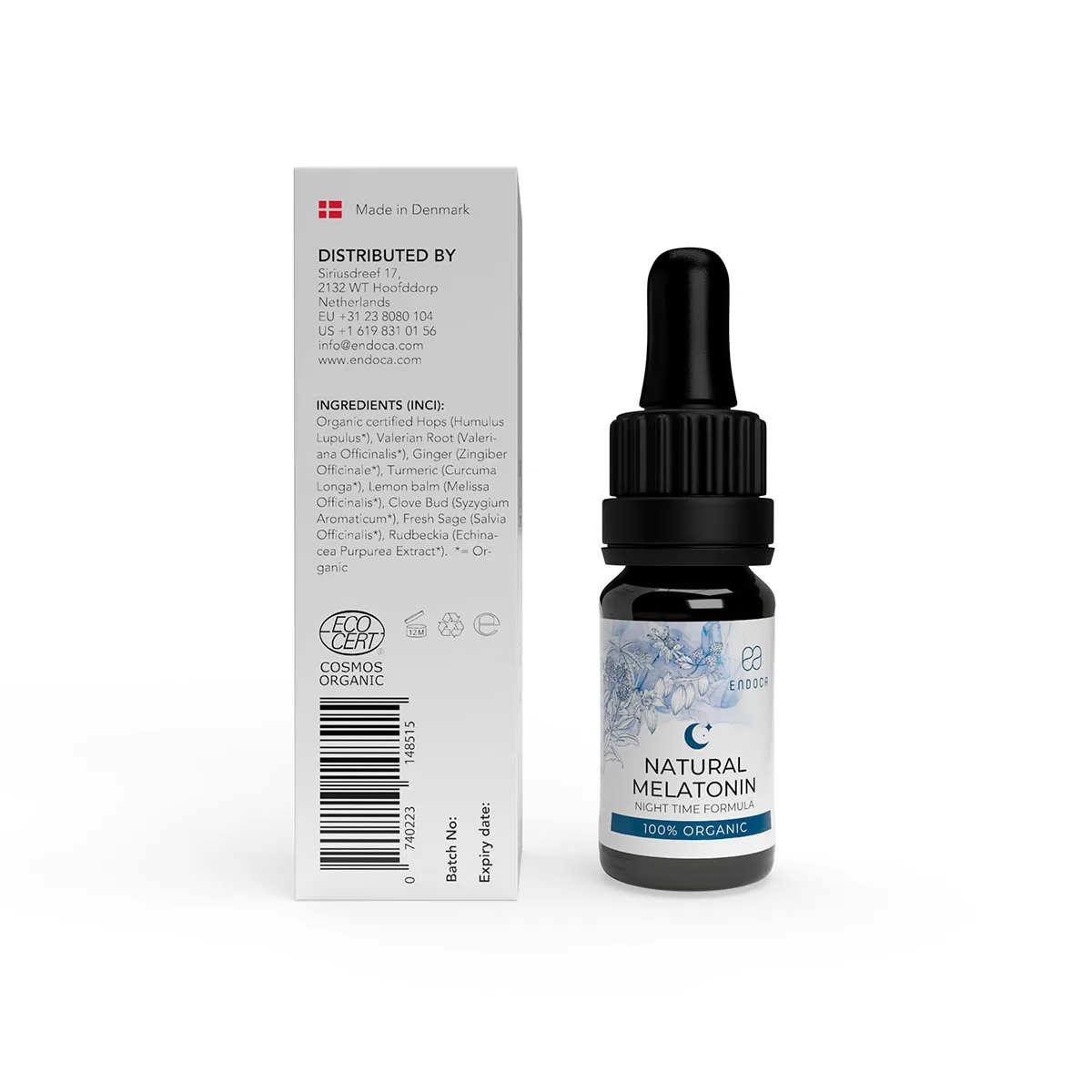 Diferynnau cymorth cwsg Endoca - diferynnau 10ml gyda pherlysiau + CBD 500mg, CBN 1000mg a CBG 500mg - Delwedd 2