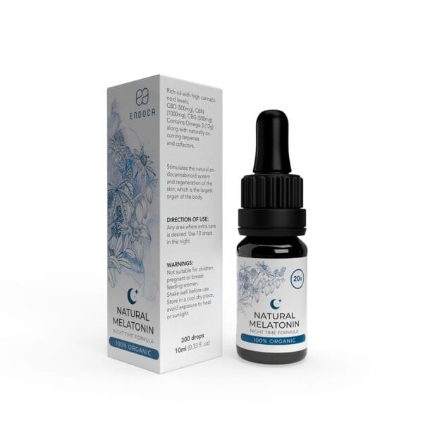Endoca søvn dråber - 10ml dråber med urter + CBD 500mg, CBN 1000mg & CBG 500mg