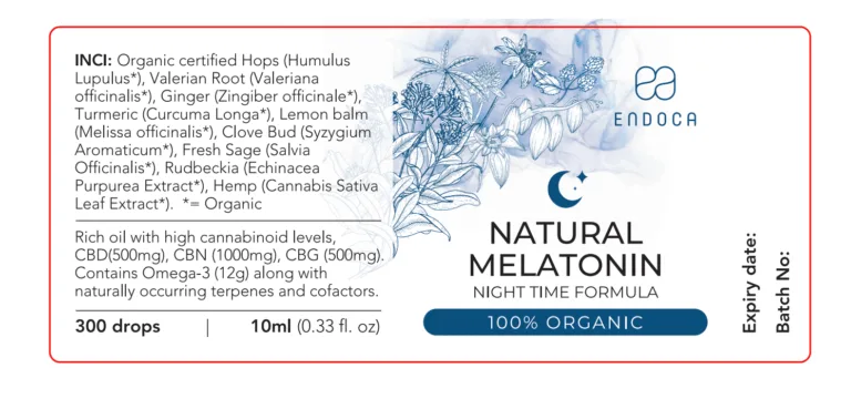 Qtar Endoca għall-appoġġ tal-irqad - qtar ta' 10ml bil-ħwawar + CBD 500mg, CBN 1000mg & CBG 500mg - Immaġni 3