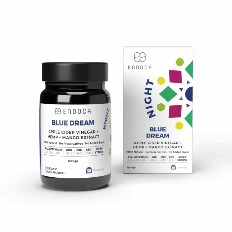 Gummi nos Endoca Blue Dreams gyda mango - 10mg CBD + 5mg CBN + 2mg CBG fesul gummi – cryfder cryf - Delwedd 7