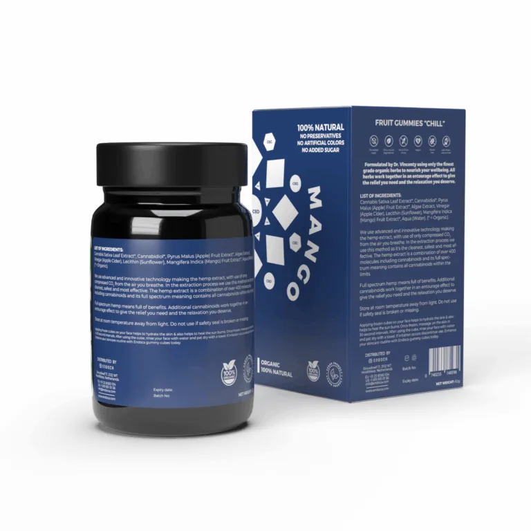Gummi nos Endoca Blue Dreams gyda mango - 10mg CBD + 5mg CBN + 2mg CBG fesul gummi – cryfder cryf - Delwedd 3