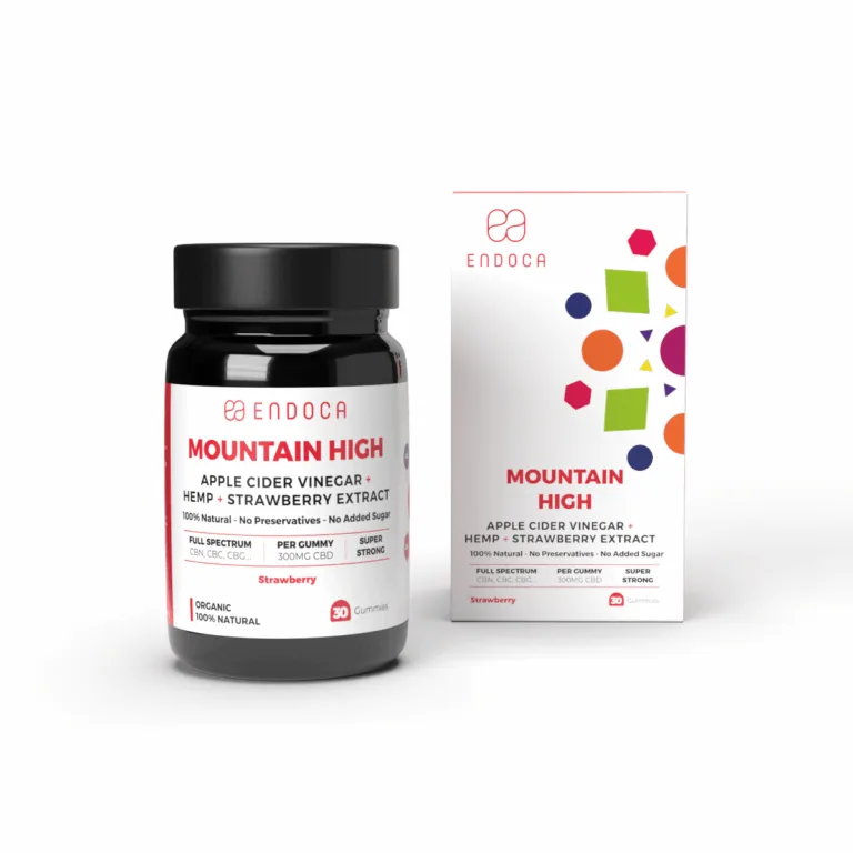 Gominoles de maduixa Endoca Mountain High: 300 mg de CBD, CBN i CBG per gominola: força súper forta - Imatge 7