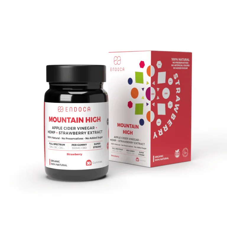 Gominoles de maduixa Endoca Mountain High: 300 mg de CBD, CBN i CBG per gominola: força súper forta - Imatge 6