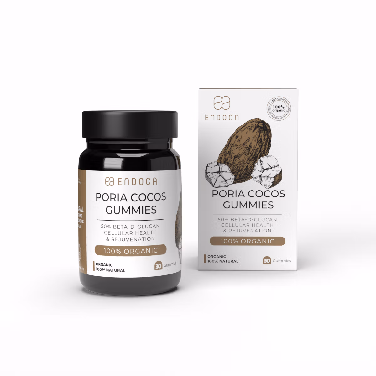 Endoca Poria Cocos 30 gummies 50mg mushroom extract per gummy
