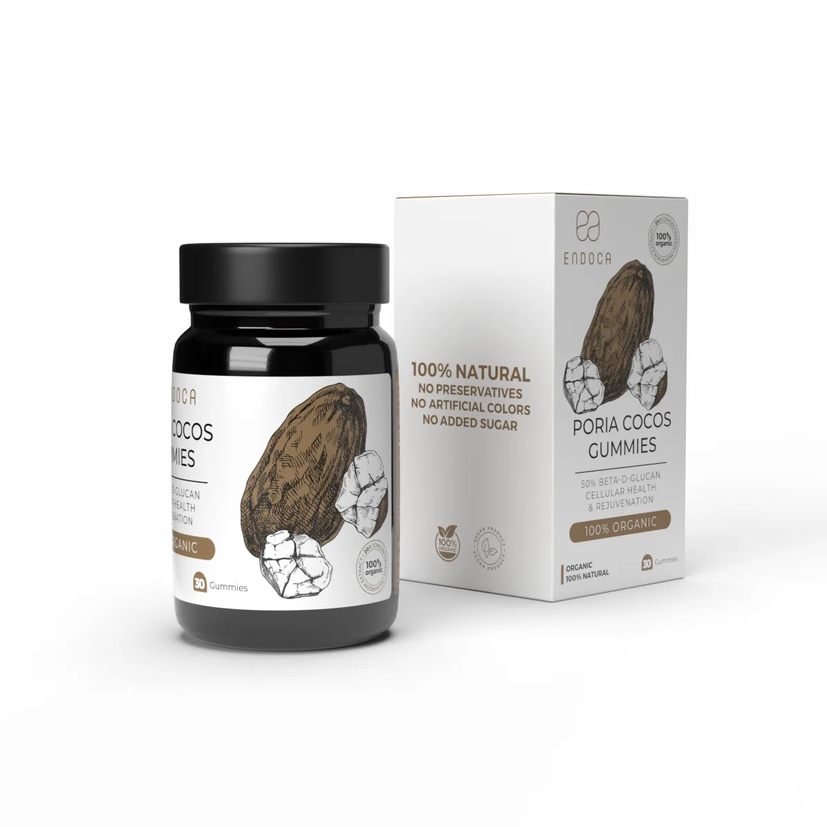 Endoca Poria Cocos 30 gominoles 50 mg d'extracte de bolets per gominola - Imatge 5