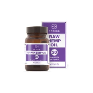 Endoca RAW softgel kapsler - 30 styk 20mg (600mg CBDa) - medium plus styrke